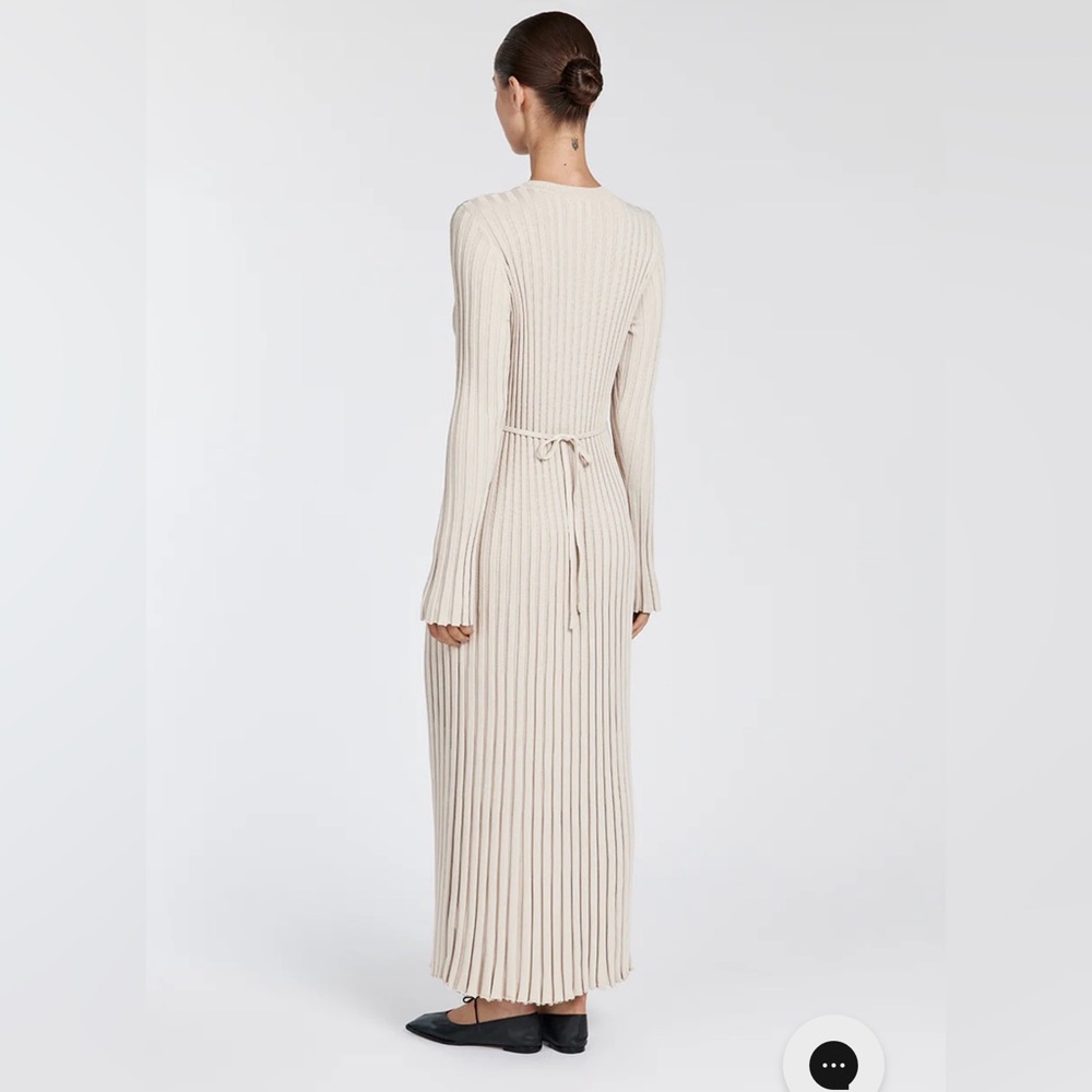 ADA STONE LONG SLEEVE MIDI DRESS